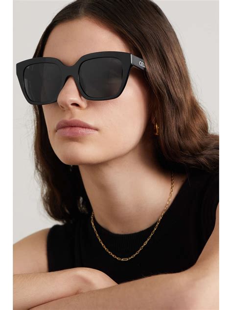 celine black square sunglasses|celine 55mm oversized square sunglasses.